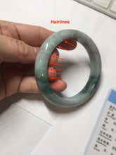 Load image into Gallery viewer, 57mm Certified Type A 100% Natural sunny green/gray/black chubby Jadeite bangle PB243-9556