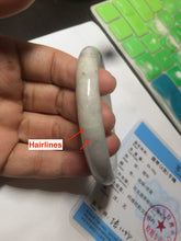 Load image into Gallery viewer, 54.8mm certified 100% natural type A light green/purple/yellow round cut jadeite jade bangle D124-8929