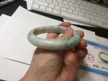 Load image into Gallery viewer, 60.2mm certified Type A 100% Natural light green sunny green light purple Jadeite Jade bangle BK139-5281