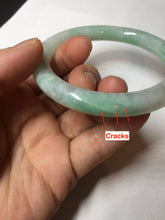 Load image into Gallery viewer, 56.5mm 100% natural type A white/sunny green round cut jadeite jade bangle BL108