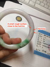 Load image into Gallery viewer, 56mm Certified Type A 100% Natural sunny green purple round cut Jadeite Jade bangle PB99-4951