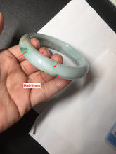 Load image into Gallery viewer, 57mm Certified Type A 100% Natural dark green/white//black Jadeite Jade bangle BK41-8354