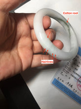 Load image into Gallery viewer, 56mm Certified Type A 100% Natural dark green/white//black Jadeite Jade bangle BK39-8357