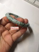 Load image into Gallery viewer, 54mm certified Type A 100% Natural light green with floating green flowers Jadeite Jade bangle AU14-3022