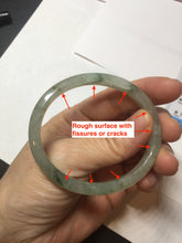 Load image into Gallery viewer, 52mm Certified Type A 100% Natural icy watery light green/dark green/black oval Jadeite bangle PD108-8546