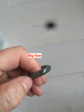 Load image into Gallery viewer, 100% natural type A watery green/white/yellow/dark green/gray big defect jadeite jade band ring AY1 (Added-on items, not sale individually.)
