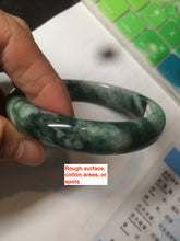 Load image into Gallery viewer, 60.1mm Certified Type A 100% Natural green/dark green Jadeite Jade bangle AS68-1658