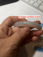 Load image into Gallery viewer, 52.5mm 100% natural certified icy watery light green/white/light purple jadeite jade bangle AU39-8148