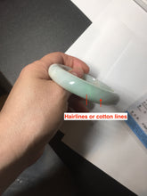 Load image into Gallery viewer, 53.5mm certified 100% natural Type A sunny green/white jadeite jade bangle BM41-8047