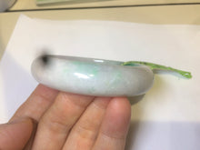 Load image into Gallery viewer, 50mm 100% natural Type A sunny green/purple oval jadeite jade bangle E51-1084