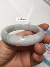 Load image into Gallery viewer, 51.9mm certified Type A 100% Natural light purple with green floating flowers Jadeite Jade bangle AU10-1263