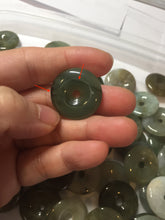 Load image into Gallery viewer, 22-25mm Type A 100% Natural dark green/white/yellow /gray/black Jadeite Jade Safety Guardian Button donut Pendant group PB49 (Add-on items)