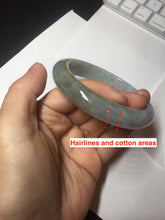 Load image into Gallery viewer, 61mm Certified Type A 100% Natural white/light purple/brown/yellow/gray (FU LU SHOU) Jadeite Jade bangle BF106-8636