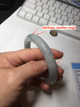 Load image into Gallery viewer, 59.1mm Certified Type A 100% Natural light green chubby round cut Jadeite Jade bangle BM24-4587