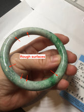 Load image into Gallery viewer, 58.2mm certified Type A 100% Natural sunny green round cut Jadeite Jade bangle BS87-9880