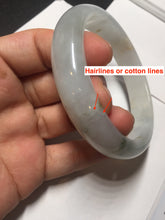 Load image into Gallery viewer, 59.5mm Certified Type A 100% Natural icy watery light green blue Jadeite Jade bangle BN68-2596
