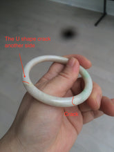 Load image into Gallery viewer, 53mm 100% natural certified sunny green/beige slim jadeite jade bangle AZ139-5329
