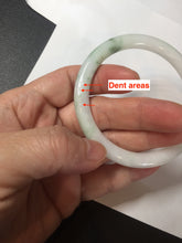 Load image into Gallery viewer, 55.4mm Certified 100% Natural type green/white with green floating flowers round cut Jadeite Jade bangle BK86-4660