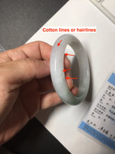 Load image into Gallery viewer, 56.4mm Certified Type A 100% Natural sunny green/white Jadeite Jade bangle BP51-3875