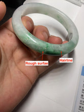 Load image into Gallery viewer, 56.1mm certified 100% natural  icy watery light white/sunny green jadeite jade bangle BN71-3879