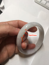 Load image into Gallery viewer, 50.5mm Certified Type A 100% Natural light purple/white oval shape Jadeite Jade bangle BK128-0257