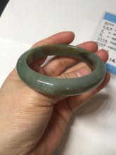 Load image into Gallery viewer, 55.4mm certified 100% natural Type A dark green yellow gray black jadeite jade bangle AA72-7576