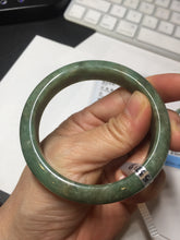Load image into Gallery viewer, 55.5mm Certified Type A 100% Natural dark green/gray Jadeite Jade bangle D156-5371