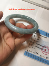 Load image into Gallery viewer, 60.5mm certified 100% natural light green/blue chubby round cut jadeite jade bangle PC99-9145