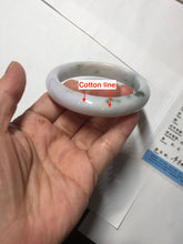 Load image into Gallery viewer, 56.7mm certified 100% natural Type A dark green/purple/white with green floating flowers jadeite jade bangle PB233-2826