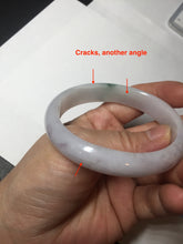 Load image into Gallery viewer, 52mm certified type A100% Natural green purple oval Jadeite Jade bangle BM34-0270