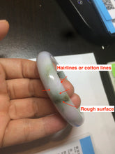 Load image into Gallery viewer, 50.5mm Certified Type A 100% Natural light purple/green oval shape Jadeite Jade bangle AY9-5293