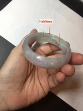 Load image into Gallery viewer, 51.5mm certified 100% natural type A light purple sunny green yellow oval jadeite jade bangle BL77-8666
