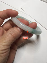 Load image into Gallery viewer, 55mm Certified type A 100% Natural sunny green/white round cut Jadeite bangle BN76