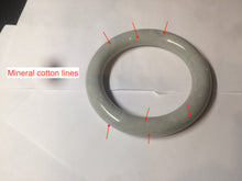 Load image into Gallery viewer, 56.4mm 100% Natural white/beige/gray with floating dandelions round cut nephrite jade bangle HT95