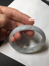 Load image into Gallery viewer, 49mm Certified Type A 100% Natural light green red oval Jadeite Jade bangle BM68