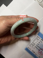 Load image into Gallery viewer, 56.5mm certified 100% natural type A white/sunny green round cut jadeite jade bangle AU36-9818