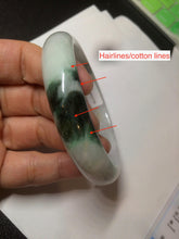 Load image into Gallery viewer, 60mm certified 100% natural type A green white  jadeite jade bangle AY75-1734