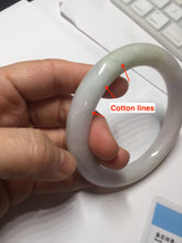 Load image into Gallery viewer, 60.5mm certified 100% natural light green/white/purple chubby round cut jadeite jade bangle BS39-8572