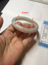 Load image into Gallery viewer, 55mm Certified Type A 100% Natural light green white red Jadeite bangle PB197-6665