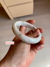 Load image into Gallery viewer, 57.8mm certified  100% natural sunny green/white jadeite jade bangle BF42-1471