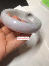 Load image into Gallery viewer, 56mm Certified type A 100% Natural purple/white chubby Jadeite bangle AZ133-9661