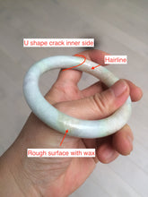 Load image into Gallery viewer, 58.9mm certified 100% natural type A light sunny green/purple/yellow chubby round cut jadeite jade bangle BF37-9225
