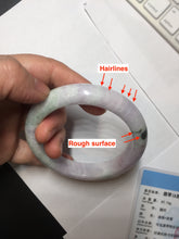 Load image into Gallery viewer, 59.5mm certified Type A 100% Natural light green sunny green red light purple Jadeite Jade bangle BF146-8461