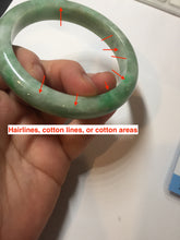 Load image into Gallery viewer, 59mm Certified Type A 100% Natural sunny green gray Jadeite Jade bangle PA126-9888