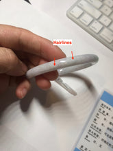 Load image into Gallery viewer, 57mm certified 100% natural type A sunny green/white/purple round cut jadeite jade bangle PC31-2684