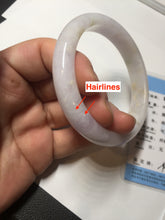 Load image into Gallery viewer, 56mm certified 100% natural type A icy watery green/purple jadeite jade bangle BN90-3561