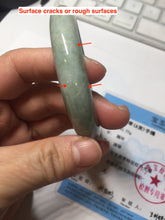 Load image into Gallery viewer, 56mm Certified Type A 100% Natural sunny green gray Jadeite Jade bangle BK131-4417