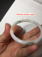 Load image into Gallery viewer, 53.9mm 100% natural Type A sunny green white purple round cut jadeite jade bangle BL96-4661