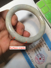 Load image into Gallery viewer, 56.8mm certified 100% natural type A light green/purple/yellow chubby round cut jadeite jade bangle D123-8923