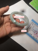 Load image into Gallery viewer, 57mm Certified 100% natural Type A light green/white  jadeite jade bangle BH48-6419